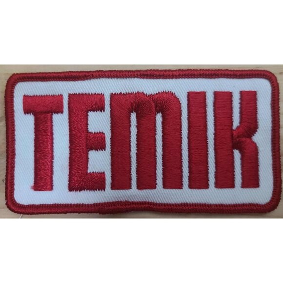 "Red TENNIK Embroidered Patch Iron-On Badge Sewing Applique for Jackets Bags" - Picture 1 of 2